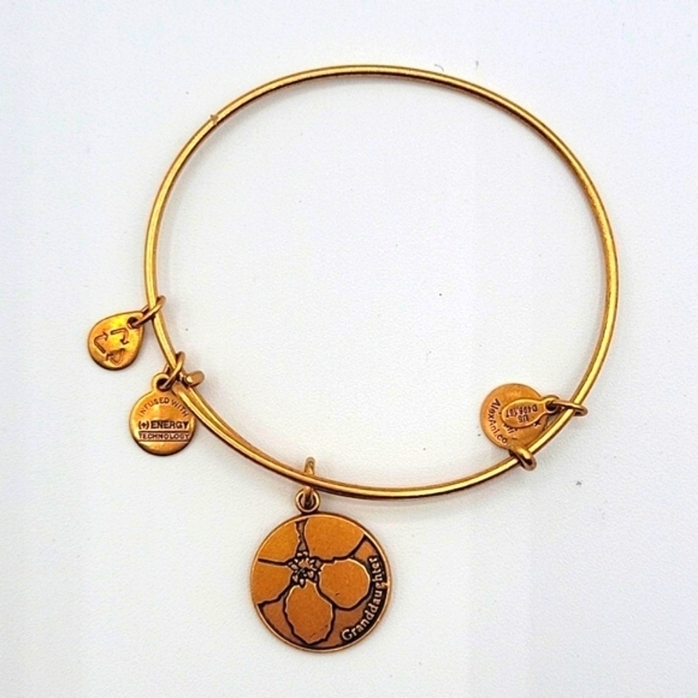 ALEX & ANI Rafaelian Gold Bangle Bracelet Grandmother Charm